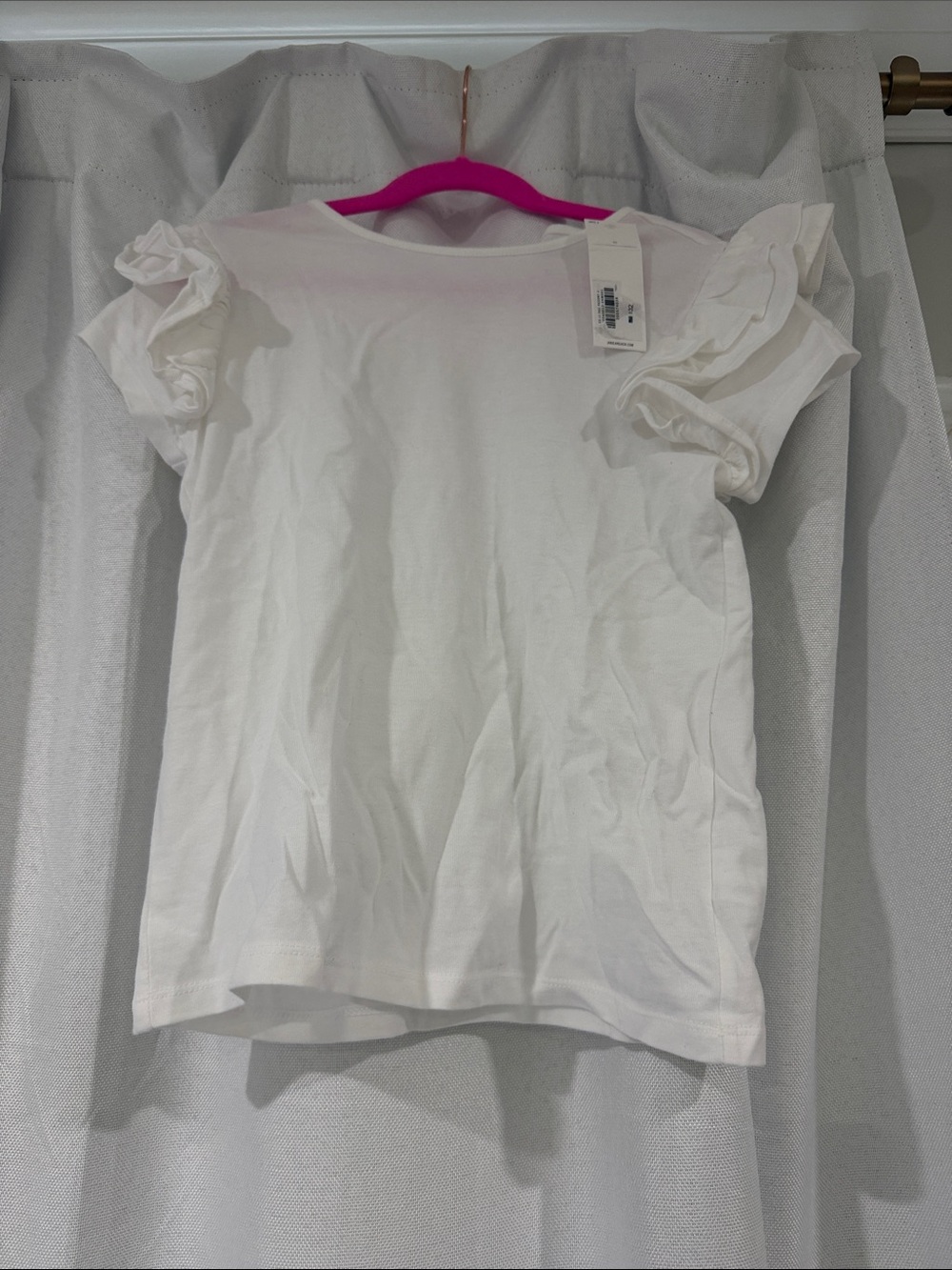 Janie and Jack White Ruffle Sleeve Short Sleeve Tee